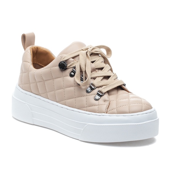 NWT J/SLIDES AIMEE Nude Leather Sneaker - Picture 2 of 13